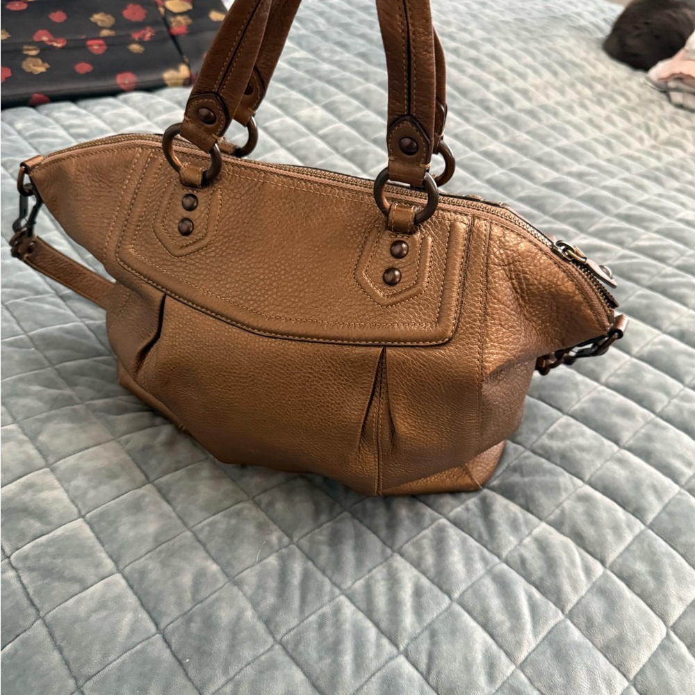 Coach Metallic Brown Leather Satchel - Picture 3 of 8